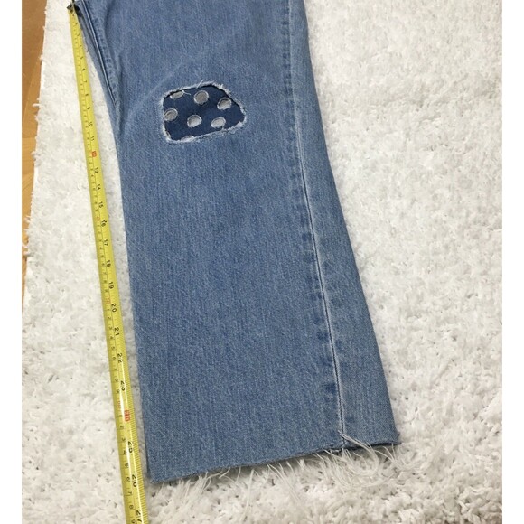 J Brand Wynne Jeans Women 30 High Waist Crop Straight Leg Distressed Raw Hem - Picture 12 of 13